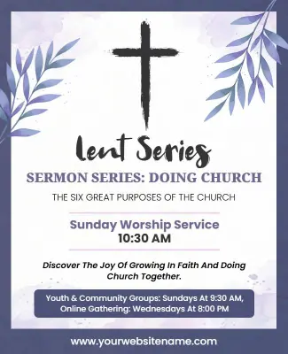 Lent Sermon Series Announcement Flyer Template