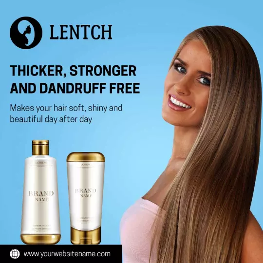 Lentch Hair Care for Thicker and Stronger Hair Ad Template