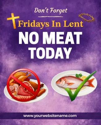 Lenten Friday No Meat Reminder Poster Template