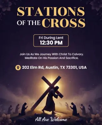 Lenten Stations of the Cross Event Flyer Template