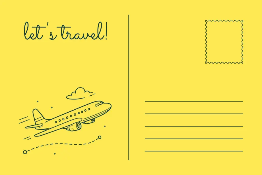 Let's Travel Postcard Template