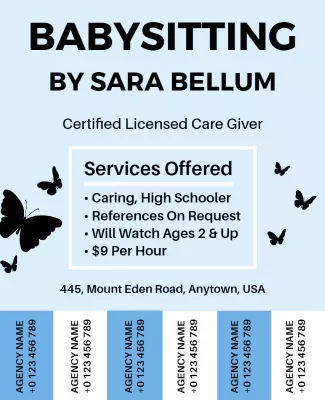 Licensed Babysitting Services Promotional Flyer Template