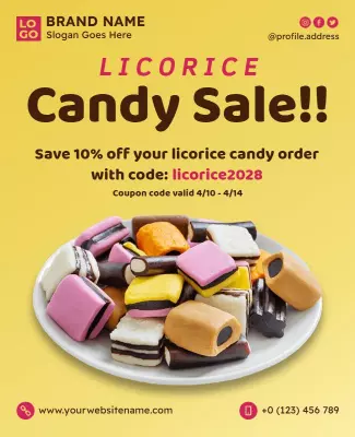 Licorice Candy Discount Promotion Flyer Template