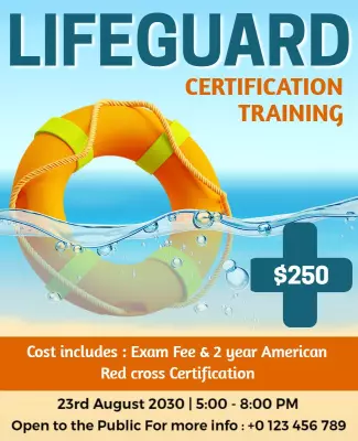 Lifeguard Certification Training Course Flyer Template