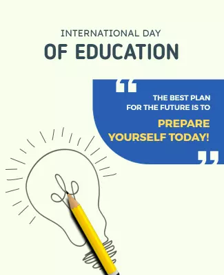 Light and Inspirational International Day of Education Poster Template