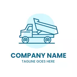 Light Blue Dump Truck Design Illustrating Tipper Services Logo Template