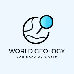 Light Blue Earth with Magnifying Glass Representing Geology Logo Template