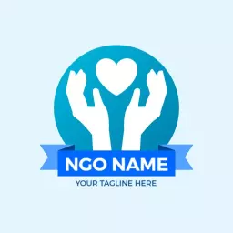 Light Blue Imagery of Hands Embracing Love for NGO Services Logo Template