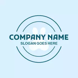Light Blue Paw Print Design Celebrating Loving Pets Logo Template