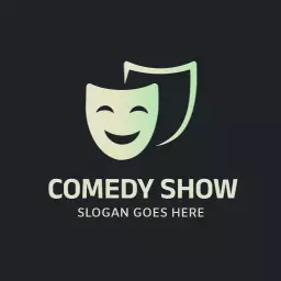 Light Green and Black Design for Fun Comedy Show Logo Template