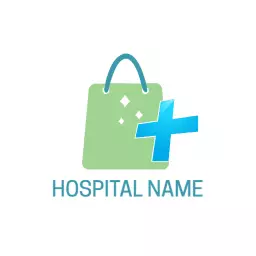 Light Green Medical Shopping Bag Symbolizing Hospital Services Logo Template