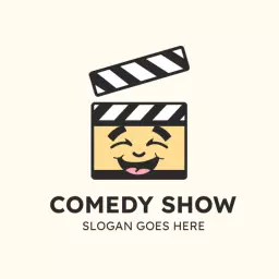 Lighthearted Film Slate Evoking Laughter in Comedy Show Logo Template