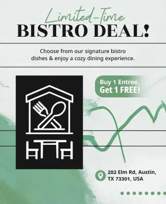 Limited-Time Bistro Deal Promotional Flyer Template