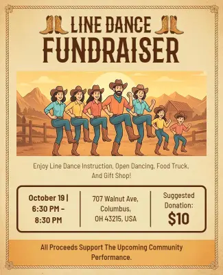Line Dance Fundraiser Event Flyer Template
