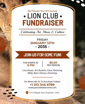 Lion Club Fundraiser Event Flyer Template