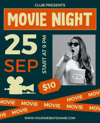 Lite Blue Gray Film Flyer Template