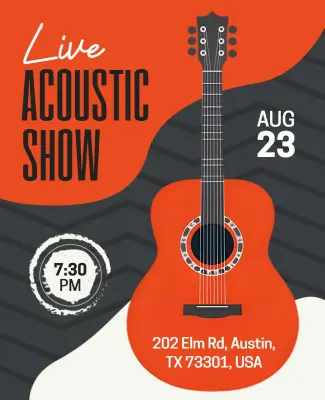 Live Acoustic Show Event Flyer Template