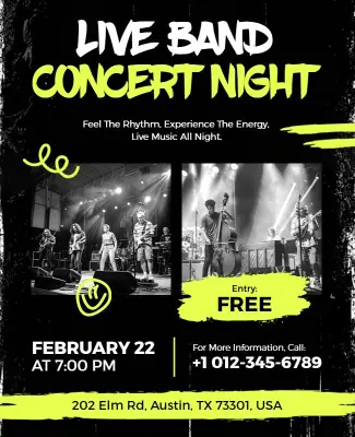 Live Band Concert Night Event Flyer Template