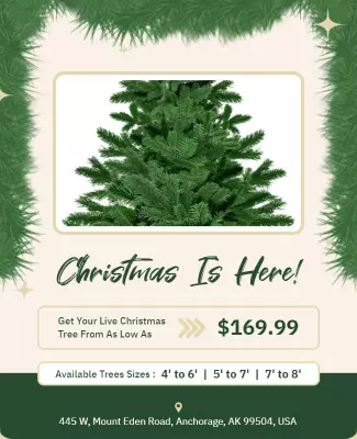 Live Christmas Tree Sale Flyer Template