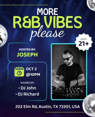 Live DJ R&b Vibes Event Flyer Template
