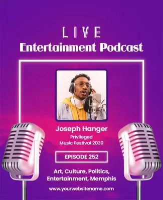 Live Entertainment Podcast Promotion Flyer Template