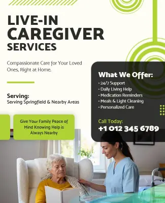 Live-in Caregiver Services Promotional Flyer Template