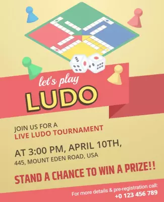 Live Ludo Tournament Event Flyer Template