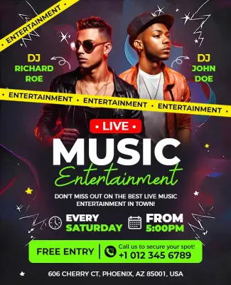 Live Music Entertainment Flyer Template