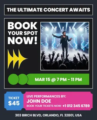 Live Music Event Booking Flyer Template