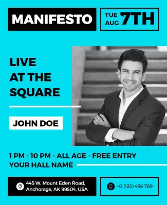 Live Music Event Square Flyer Template