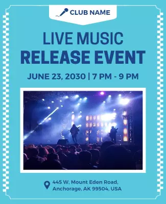 Live Music Release Event Flyer Template