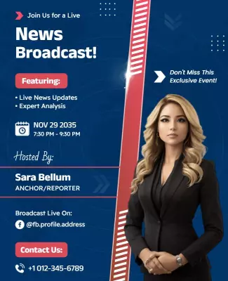 Live News Broadcast Event Flyer Template