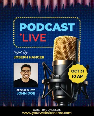 Live Podcast Event Promotion Flyer Template