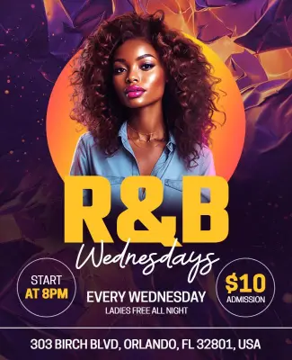 Live R&b Wednesdays Club Flyer Template