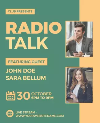 Live Stream Radio Talk Event Flyer Template