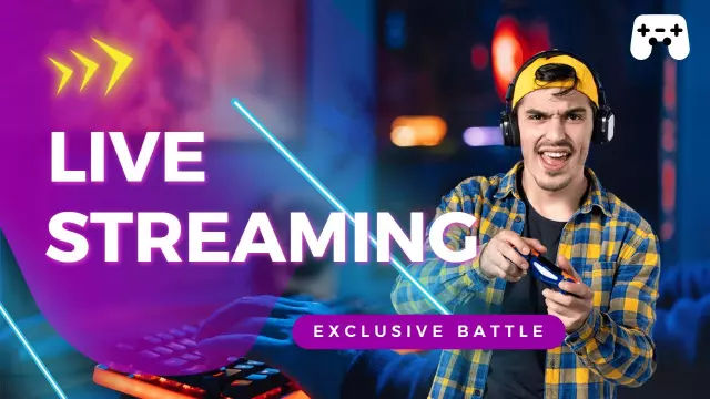 Live Streaming Exclusive Battle Gaming YouTube Thumbnail Template