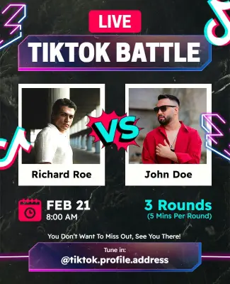 Live Tiktok Battle Event Flyer Template