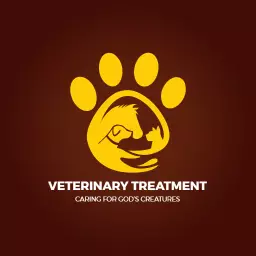 Lively Yellow Paw Print Emphasizing Veterinary Care Logo Template