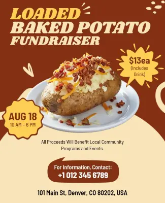 Loaded Baked Potato Fundraiser Event Flyer Template