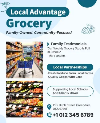 Local Advantage Grocery Store Promotion Flyer Template