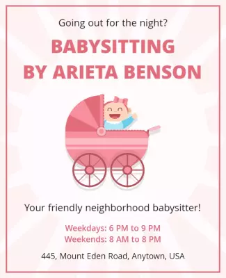 Local Babysitting Services Promotional Flyer Template