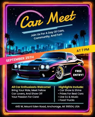 Local Car Meet Highlight Flyer Template