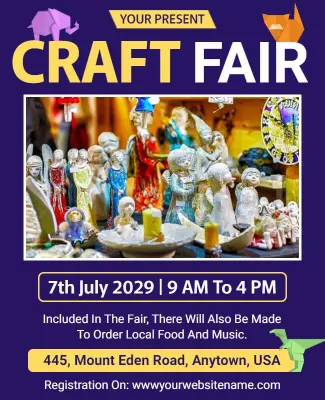 Local Community Craft Fair Event Flyer Template