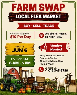 Local Farm Swap Flea Market Flyer Template