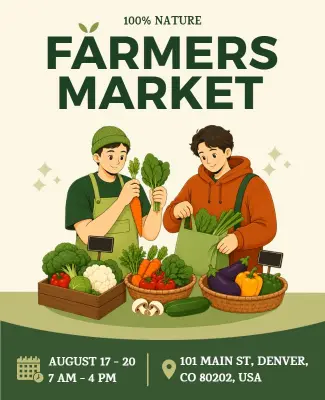 Local Farmers Market Event Poster Template