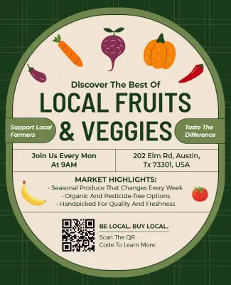 Local Farmers Market Produce Flyer Template