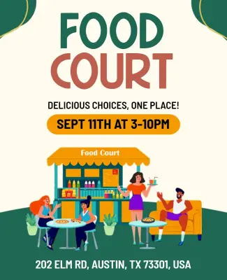 Local Food Court Event Flyer Template