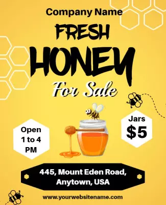 Local Fresh Honey Sale Event Flyer Template