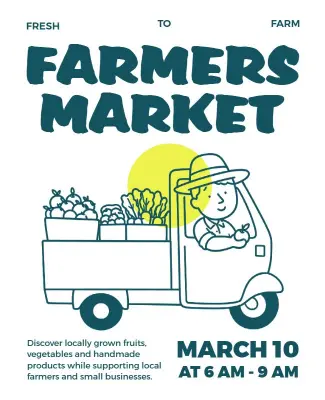Local Fresh Produce Farmers Market Poster Template
