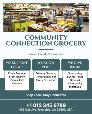 Local Grocery Store Community Connection Flyer Template